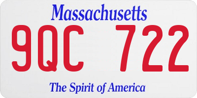MA license plate 9QC722