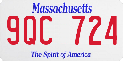 MA license plate 9QC724