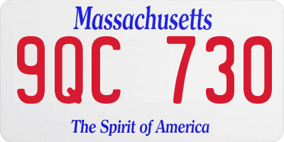MA license plate 9QC730