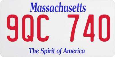 MA license plate 9QC740