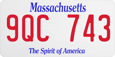 MA license plate 9QC743