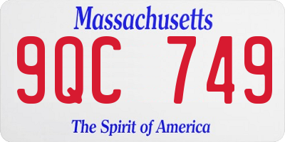 MA license plate 9QC749