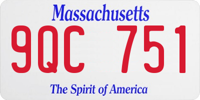 MA license plate 9QC751