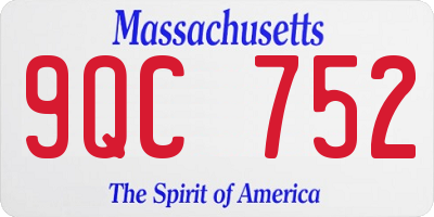MA license plate 9QC752