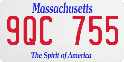 MA license plate 9QC755