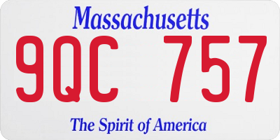 MA license plate 9QC757