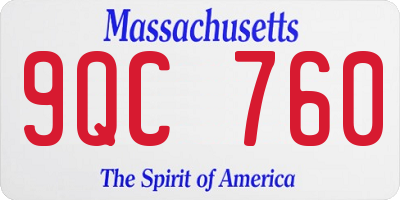 MA license plate 9QC760