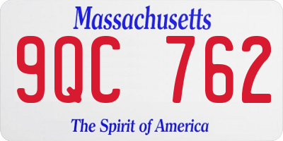 MA license plate 9QC762