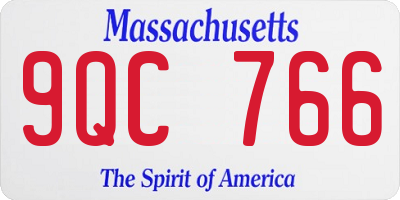 MA license plate 9QC766