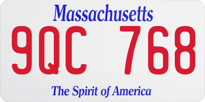 MA license plate 9QC768