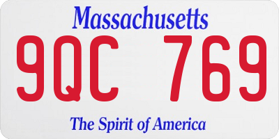 MA license plate 9QC769