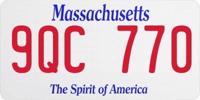 MA license plate 9QC770