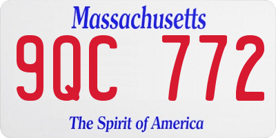 MA license plate 9QC772