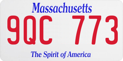 MA license plate 9QC773