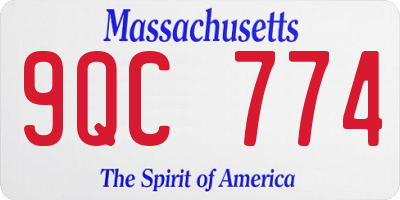 MA license plate 9QC774