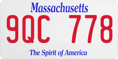 MA license plate 9QC778