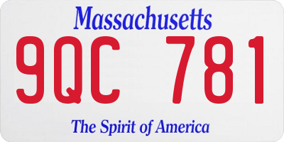 MA license plate 9QC781