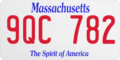 MA license plate 9QC782