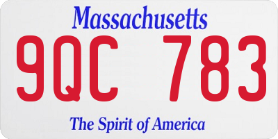 MA license plate 9QC783