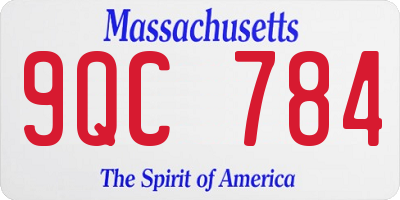 MA license plate 9QC784