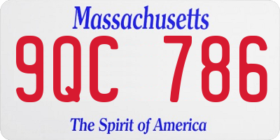 MA license plate 9QC786