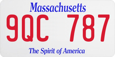 MA license plate 9QC787