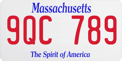 MA license plate 9QC789