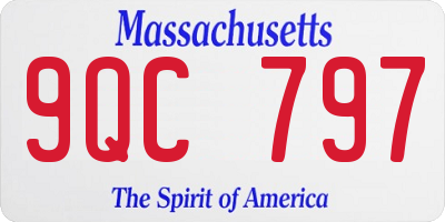 MA license plate 9QC797