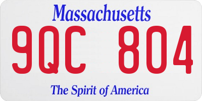 MA license plate 9QC804