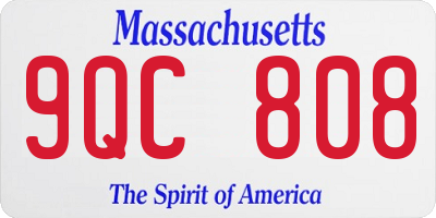 MA license plate 9QC808