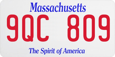 MA license plate 9QC809