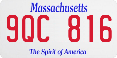 MA license plate 9QC816