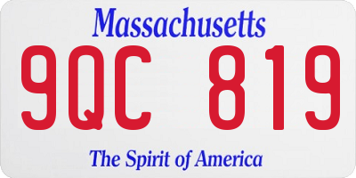 MA license plate 9QC819