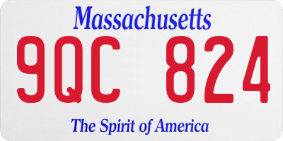 MA license plate 9QC824