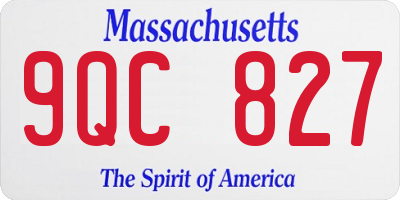 MA license plate 9QC827