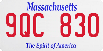 MA license plate 9QC830