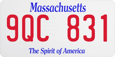 MA license plate 9QC831