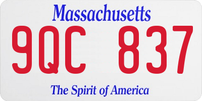 MA license plate 9QC837