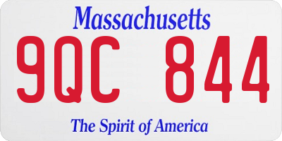 MA license plate 9QC844