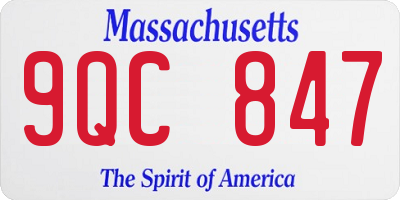 MA license plate 9QC847