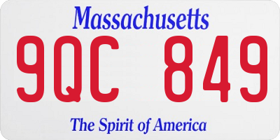 MA license plate 9QC849