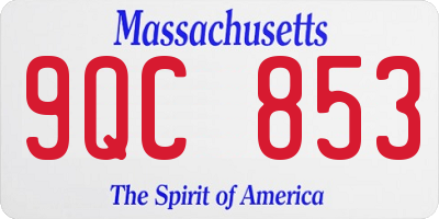 MA license plate 9QC853