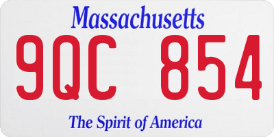 MA license plate 9QC854