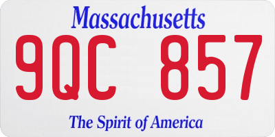 MA license plate 9QC857