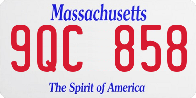 MA license plate 9QC858