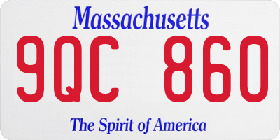 MA license plate 9QC860