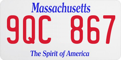 MA license plate 9QC867