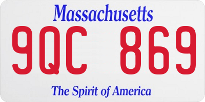 MA license plate 9QC869