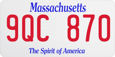 MA license plate 9QC870