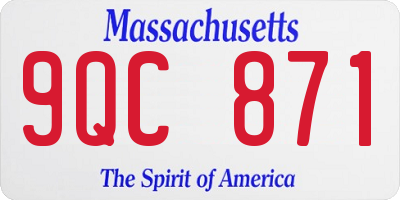MA license plate 9QC871